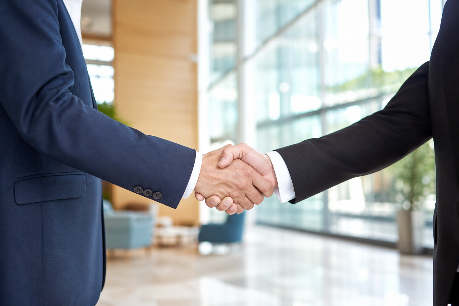 Business partnership handshake